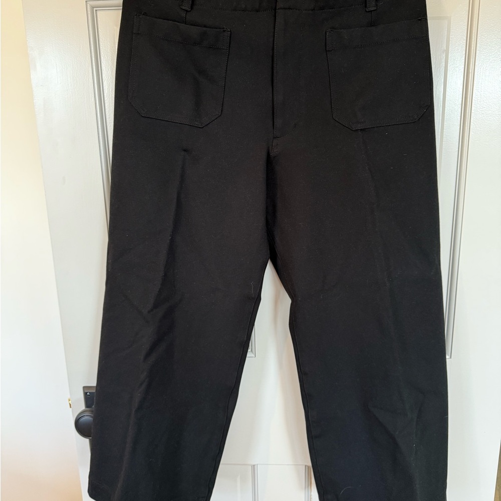 Anthropologie Maeve Collete black wide cropped pants size 32